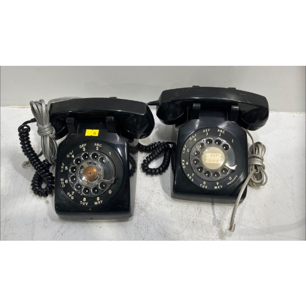 Pair of Vintage Northern Electric Table Rotary Telephones