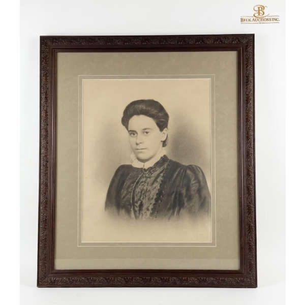 Antique Victorian-Era Portrait Photograph 19th Century, 26''WIDTH , 30''HEIGHT INCHES.