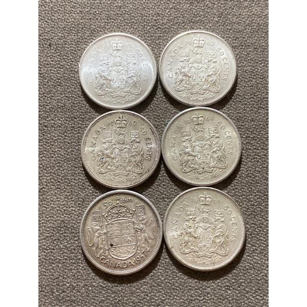 Canadian 50-cent Pieces 11.66 g Silver (.800)