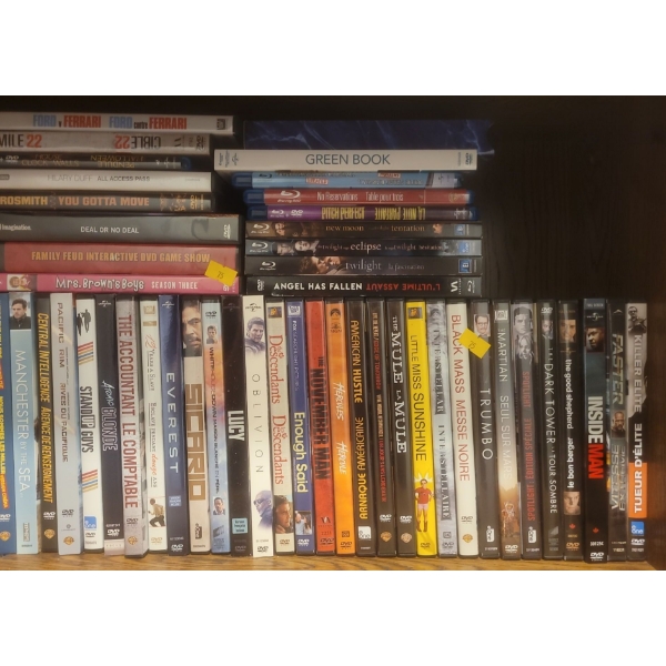 Row Of Collectible DvDs For the whole Fam Jam