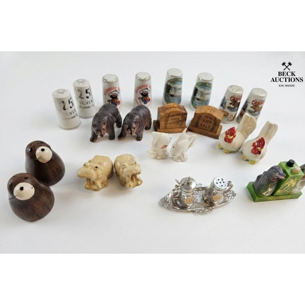 Different Porcelain figurals Salt And Pepper Shakers.