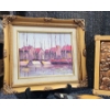 Image 2 : Ships At A dock Oil Painting, Solid Wood Duck Figurine, Traditional Kitchen Party In Copper Plaque.