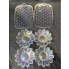 Image 1 : Iridescent Glass Serving Trays and Flower-Shaped Dishes Set