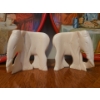 Image 2 : Religious Themed Metal Trays w/ Bone Carved Elephants 