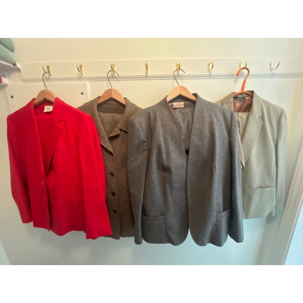 Collection of ladies vintage suits with pants and skirts and jackets 4 in total all in great conditi