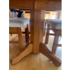 Image 4 : 7 Piece Oak Dining Set - Table 64x31x40 