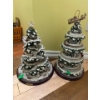 Image 2 : Santa Statue and 2 Ceramic Christmas Trees 18"