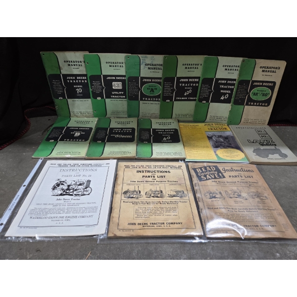 14 Vintage & Antique John Deere Tractor Manuals, Instructions & Parts Lists