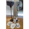 Image 1 : Misc. Home Essentials - Floor Fan Vintage Lamp Magazine Stand w/ Assorted Hats  