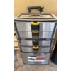 Image 1 : Steel Tool Caddy (one clip missing) Incl Contents (Stanley IntelSensor), DeWalt Blades & More 