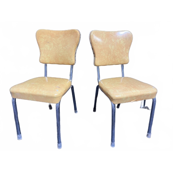 Chrome and Yellow Vinyl Kitchen Chairs