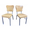 Image 1 : Chrome and Yellow Vinyl Kitchen Chairs