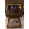 Image 1 : Beautiful Needlepoint Floral Art 26L In A Gold Gilt Antique Frame & More