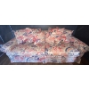 Image 6 : Vintage Baker Furniture - Floral Sofa / Hide A Bed 75" w/ Assorted Accent Pillows / Cushions 