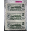Image 2 : 3x 1973 Canadian $1 Dollar Bill 4721594/4721595/4721596