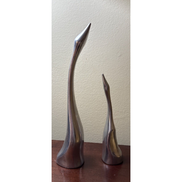 Hoselton Aluminum Art Sculptures, Made in Canada - Pair of Tall Birds (Largest 10T) 