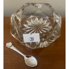 Image 3 : Crystal Cut Glass Basket w/ Salt Cellar & More 3T