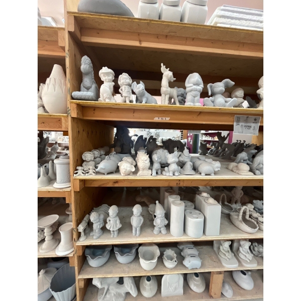 ceramic green ware all contents on shelf Lot 