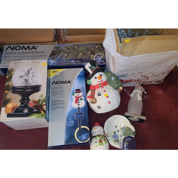 Noma Outdoor Garland, Snowman Globe, Outdoor Solar Snowman, Ceramic Snowmen: Tallest 12 T and More!