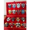 Image 2 : Collectible Vintage Chinese Theatre Opera Masks (32) Hand Painted Miniatures w/ Display Case  