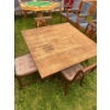 Image 1 : Solid Oak Antique Table L42 W42 H28 With 4 Beautiful Chairs L15 W17 H34
