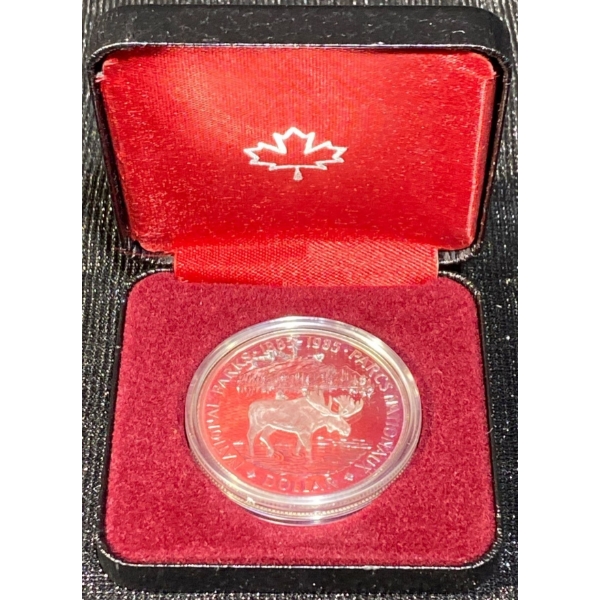  1985 Canada National Parks Centennial Proof Silver Dollar Coin
