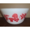 Image 2 : Vintage Federal Glass Red Mushroom Bowl 8" Diameter Top, 4 T 
