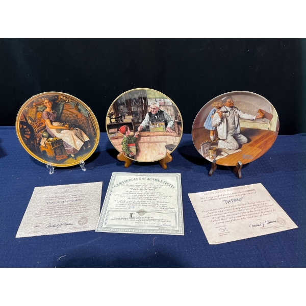 Set of Three Collectors Plates with original boxes and COA