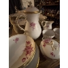 Image 2 : Meissen porcelain Gold pink flower Bouquet Tea cups & saucers cake plates teapot with sugar & cream 
