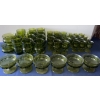 Image 1 : Vintage Indiana Avocado Green Kings Crown Pressed Glass Collection - Thumbprint