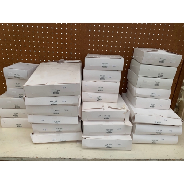 Large lot of meat processing bags 27 boxes in total 1lb bags to 11lb bags. Perfect for hunting seaso