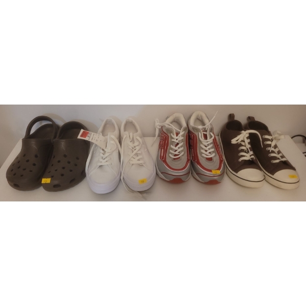 Four Pairs Of Woman's Shoes  Size 8 - Crocks, Ardene Comfort Foam, NYC