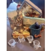 Image 1 : Decorative Tins, Brass Bell, Ceramic Cup with Octopus Handles and Four Glass Bird-Shaped Dn