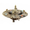 Image 7 : Tibetan Bronze Stupa Shrine and Incense Holder Set with Inlaid Stones