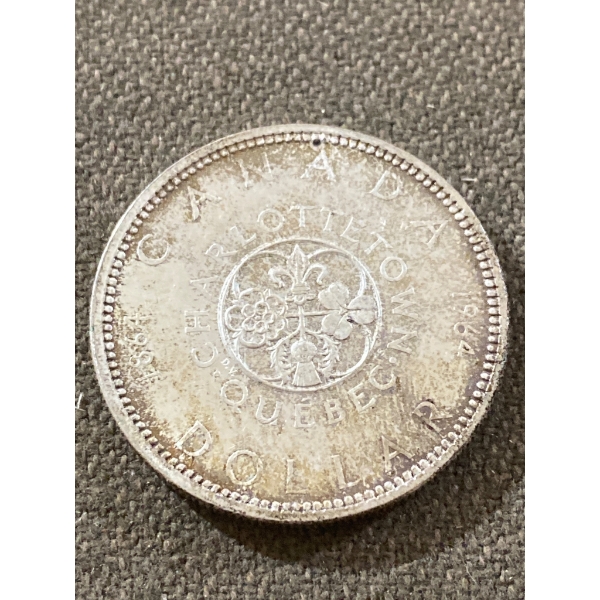 1964 Canada Charlottetown Quebec Silver Dollar Coin