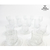 Image 5 :  Crystal Double Old-Fashioned Tumblers And Saucers.  Cristal D'Arques Longchamp crystal glassware, 