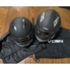 Image 1 : Two VCAN Matte Black Modular Motorcycle Helmets w/ Dust Bags ( Like New Condition)