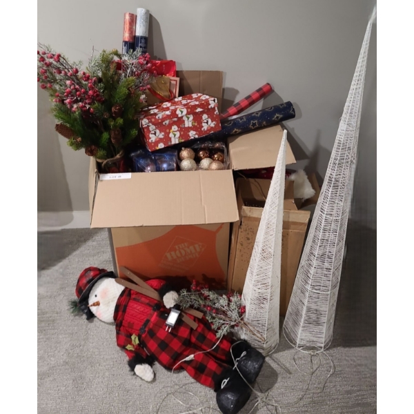 Assortment of Holiday Decorations/ Ornaments/ Wrapping