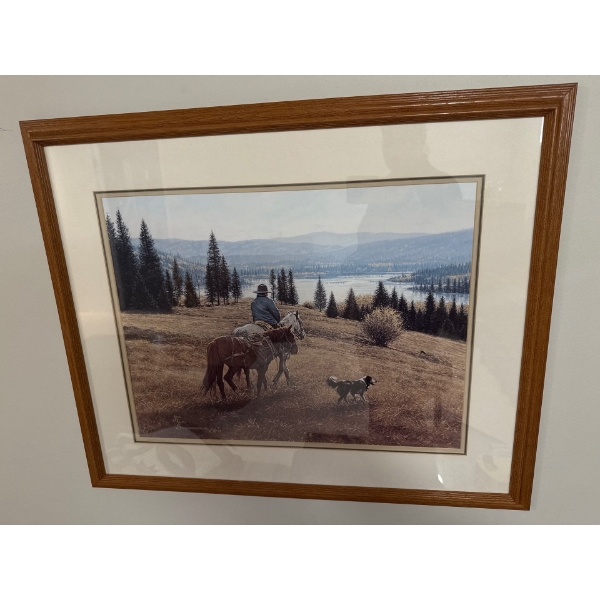 Large Horse Ride Print (35x29) By John Ralph Schnurrenberger & Small Marine Print 
