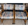 Image 1 : Two Retro Vintage Patterned Chairs on Castors  21"w x 19"d x 37" tall