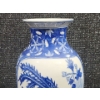 Image 5 : Chinese Kangxi Style Blue & White Porcelain Baluster Vase Hand Painted , 18''INCHES HEIGHT 