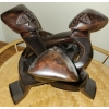 Image 3 : African Decor Collection - Hand Carved People Puzzle w/ Teapot Bamboo Tray & More