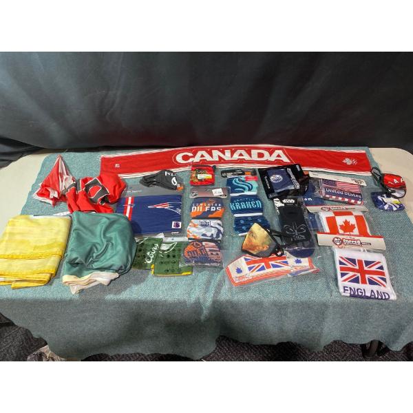 Sports collectables: Flags, Masks, Scarves