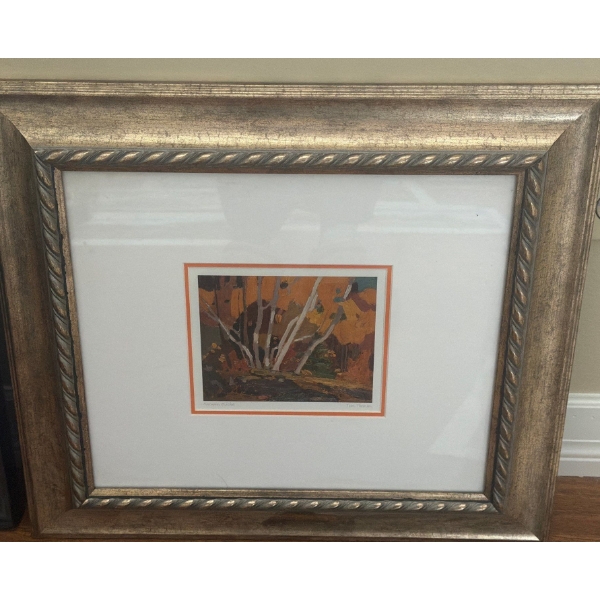 "Autumn Birches", Artist: Tom Thompson, 20 X 18 Framed Under Glass