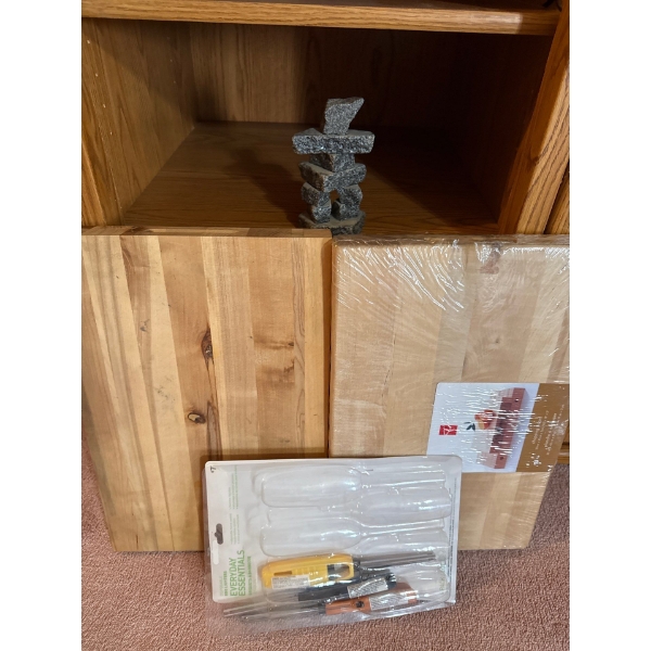Wooden Cutting Boards, Lighters, Indigenous Figurine 
