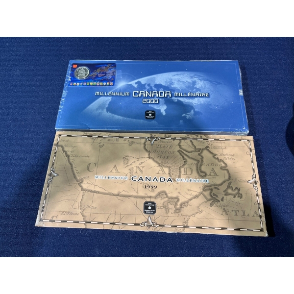 1999 & Unopened 2000 Millenium (50 Cent Coin Inside) Quarter Coin Sets