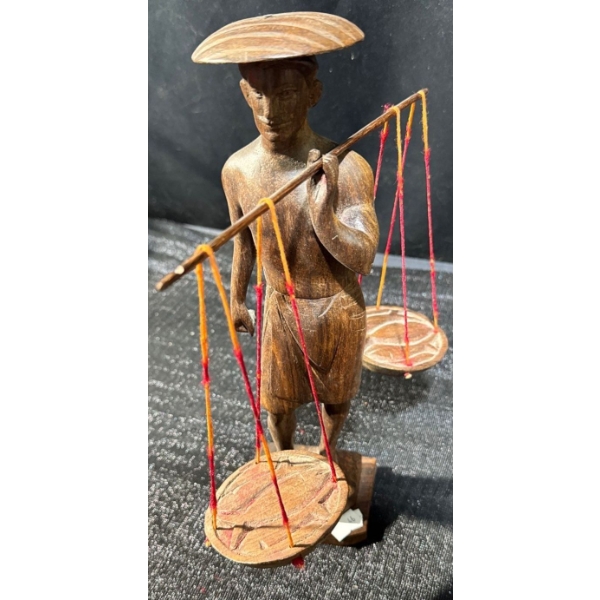 Hand Carved Wooden Folk Figure 