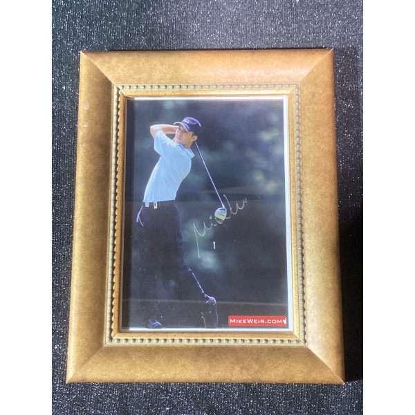 Autographed Mike Weir Golf Photo in Gold-Tone Frame