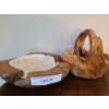Image 1 : Burl Wood Basket, Burl Wood Bowl w Shell Lining.  Basket 9 dia, 9 h, 8 d.  
