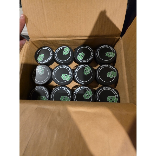 Box Of Fresh Hockey Pucks